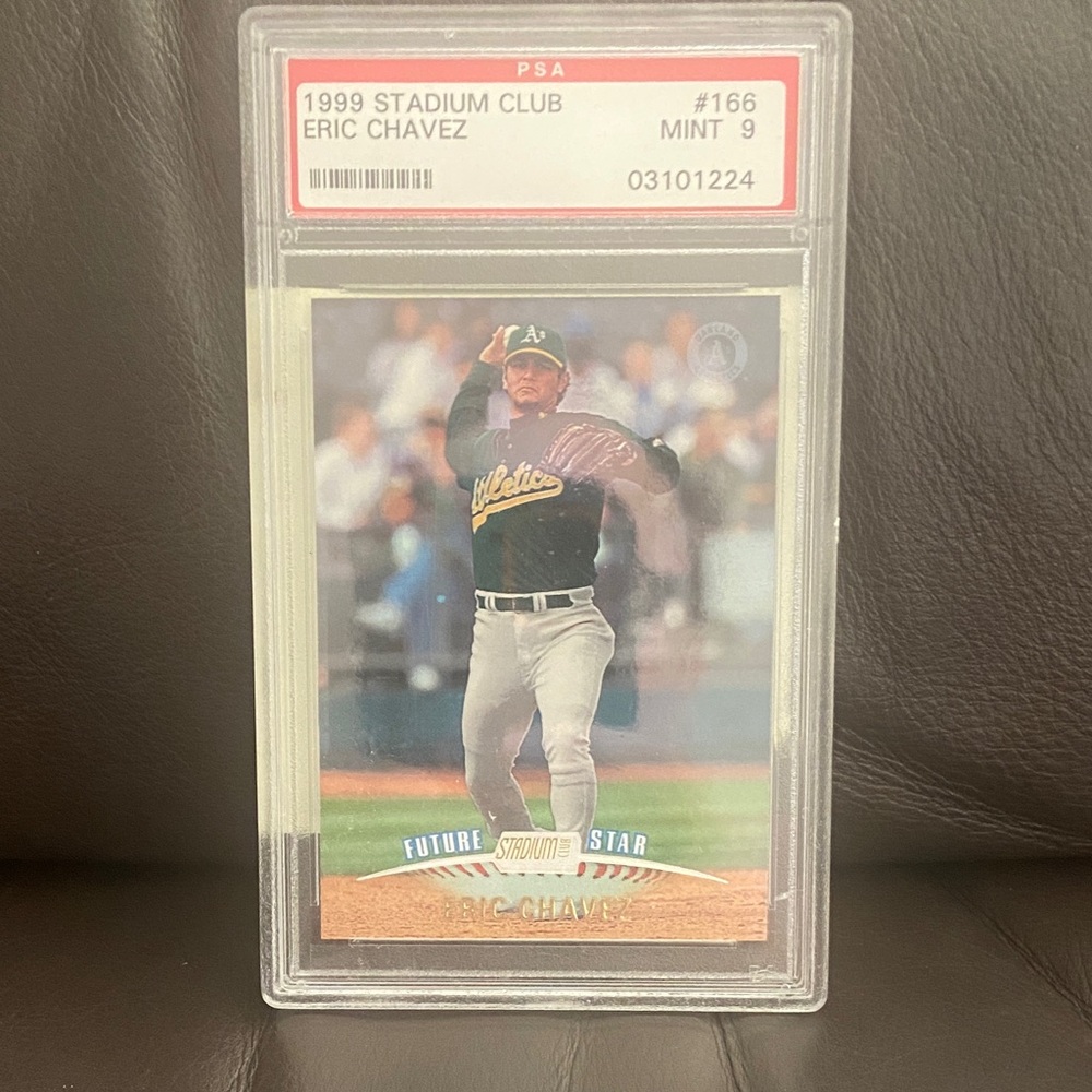 1999 Stadium Club Eric Chavez Baseball Card PSA 9
